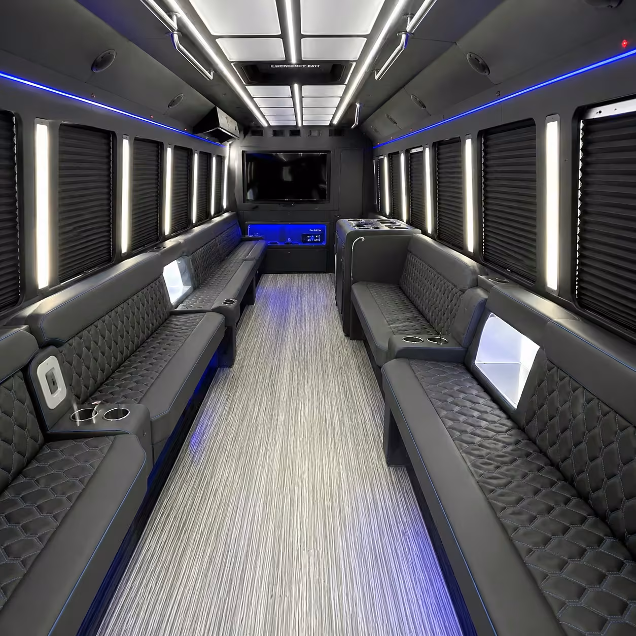 30 passenger party bus interior