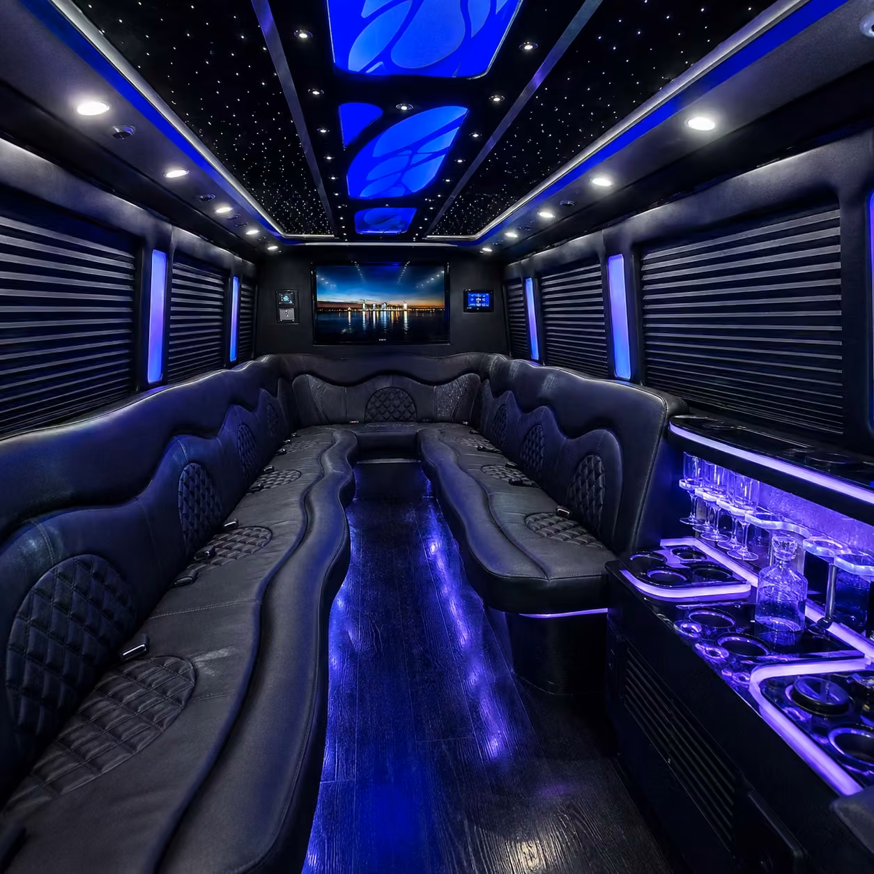 escalade limo inside
